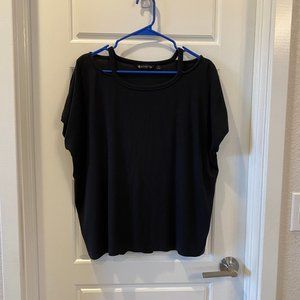 Athleta strappy black T-shirt in size S